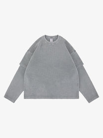 FGSS | Washed Raw Edge Layered Sweatshirt in Gray - front view