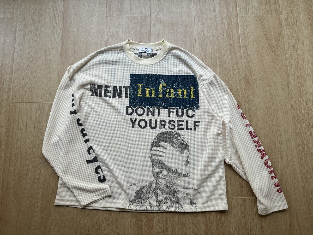 GLFS | Statement Text Collage Waffle Sweatshirt - product detail