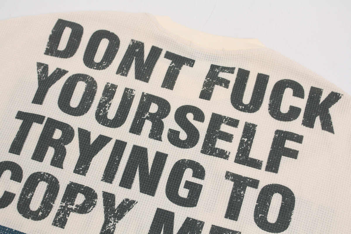 GLFS | Statement Text Collage Waffle Sweatshirt - product detail