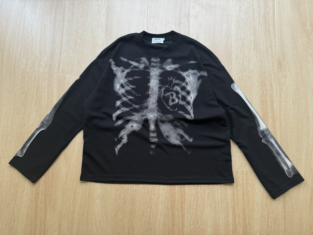 GLFS | Skeleton Ribcage Waffle Sweatshirt - product detail
