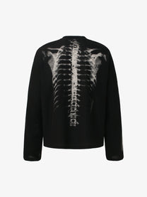 GLFS | Skeleton Ribcage Waffle Sweatshirt in Black - back view