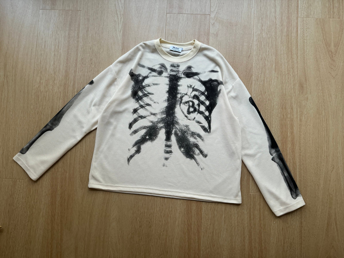 GLFS | Skeleton Ribcage Waffle Sweatshirt - product detail
