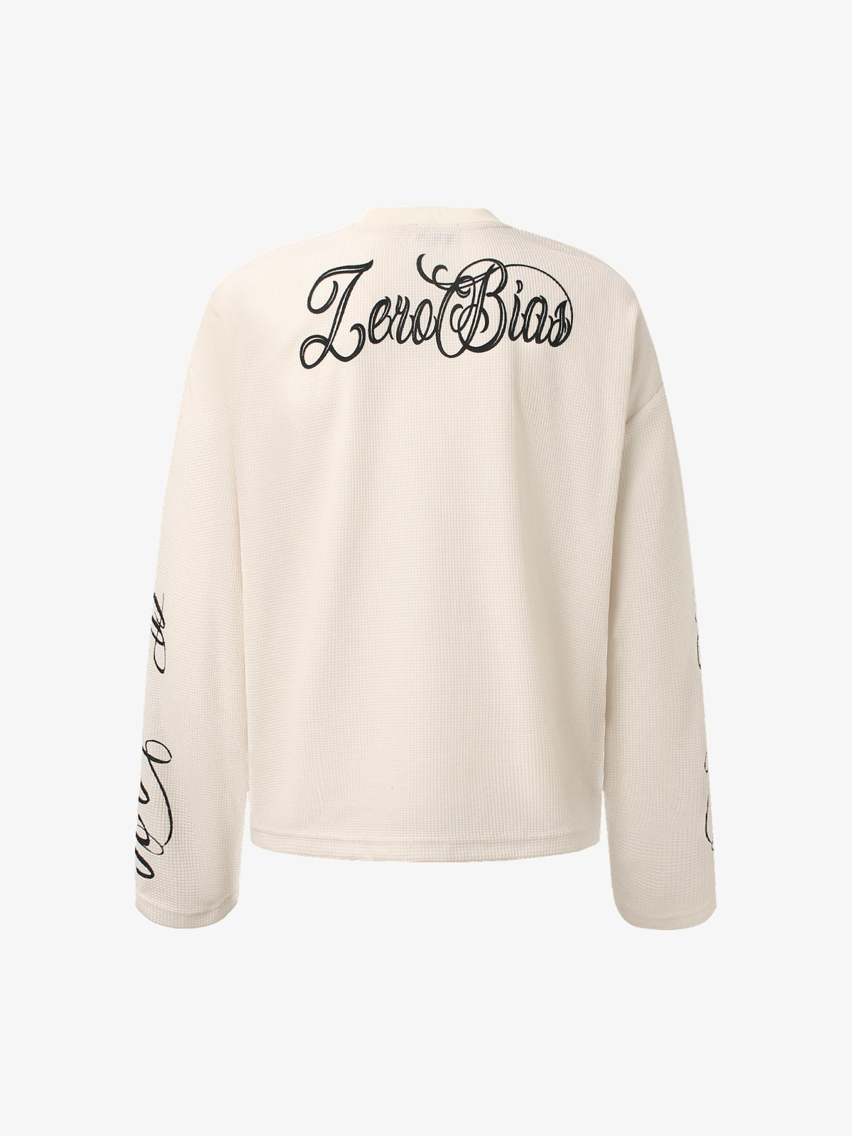 GLFS | Fashion Villa Waffle Sweatshirt in Beige - back view
