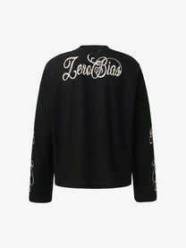 GLFS | Fashion Villa Waffle Sweatshirt in Black - back view