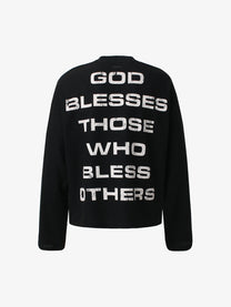 GLFS | Statement Cross Print Sweatshirt in Black - back view