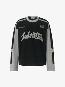 GLFS | Contrast Panel Logo Sweatshirt in Black - front view