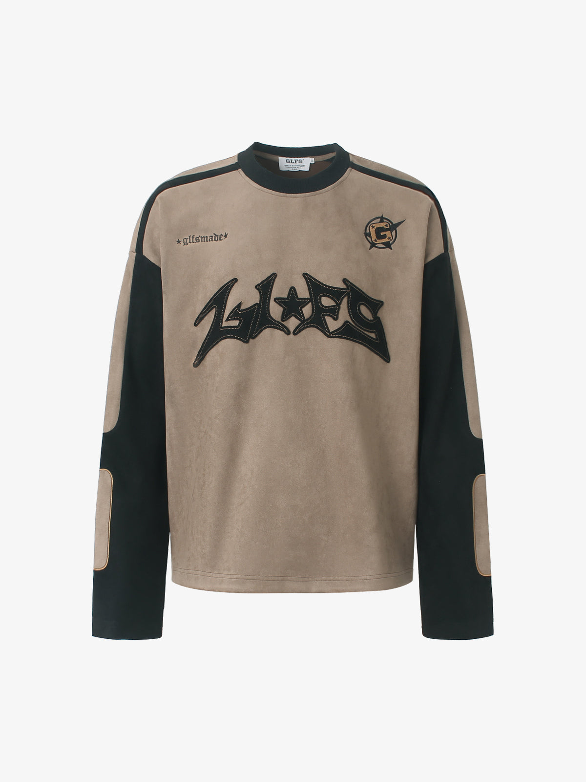 GLFS | Contrast Panel Logo Sweatshirt in Brown - front view