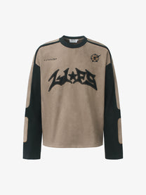 GLFS | Contrast Panel Logo Sweatshirt in Brown - front view