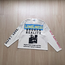 GLFS | Loneliness Text Collage Waffle Sweatshirt - product detail