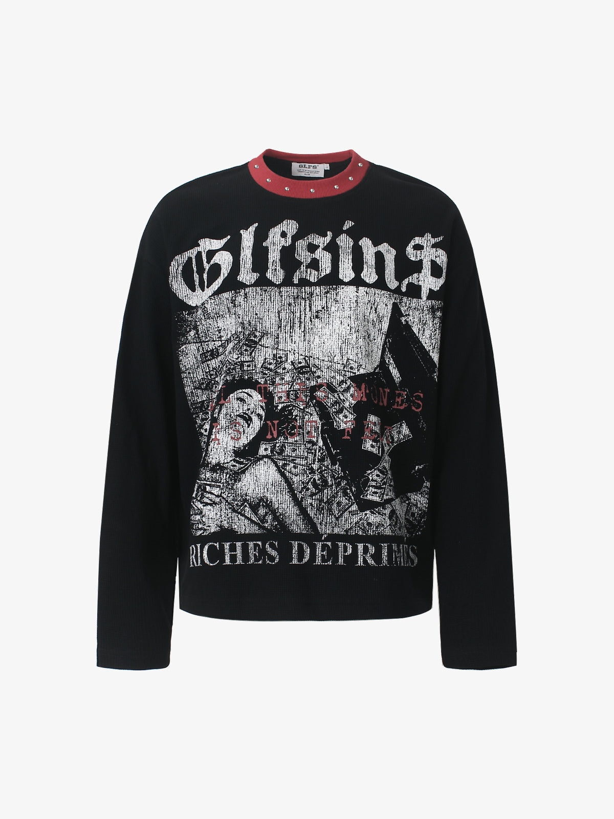 GLFS | Distressed Figure Print Sweatshirt in Black - front view