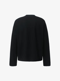 GLFS | Flowing Script Waffle Sweatshirt in Black - back view