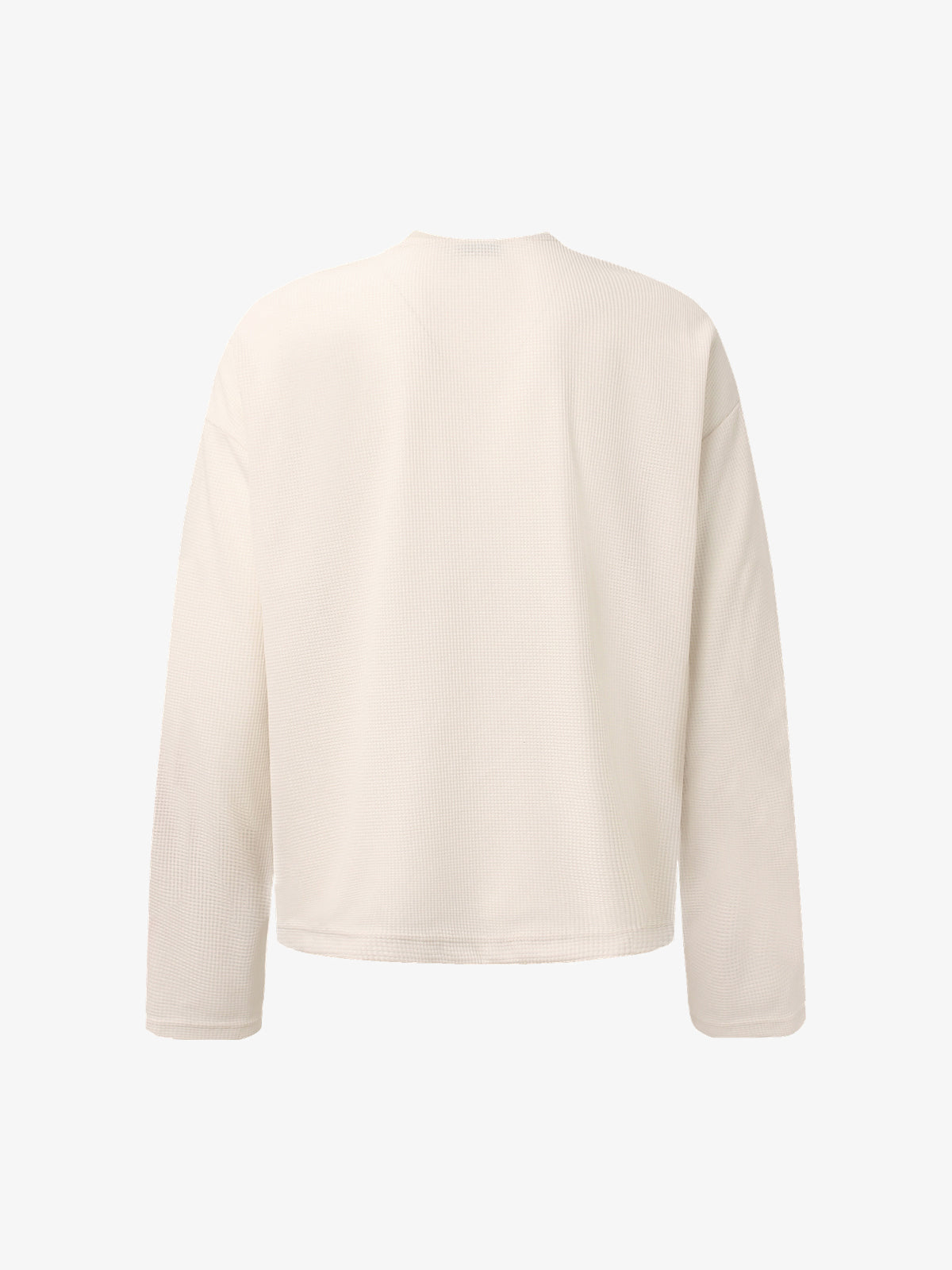 GLFS | Flowing Script Waffle Sweatshirt in Cream - back view