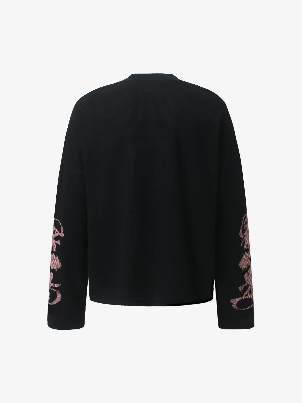 GLFS | Studded Ornate Cross Sweatshirt in Black - back view