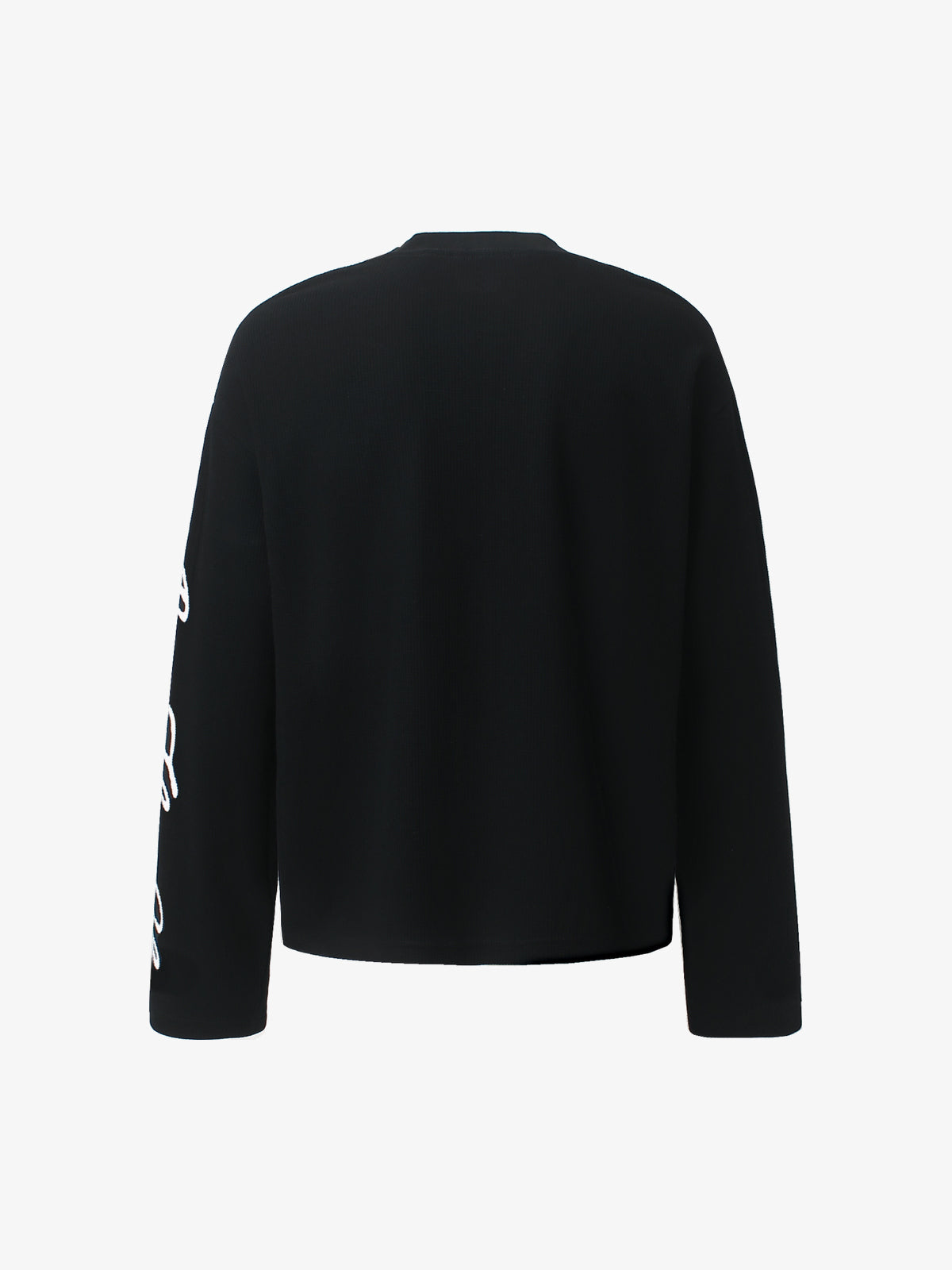 GLFS | Stamp Collage Waffle Sweatshirt in Black - back view