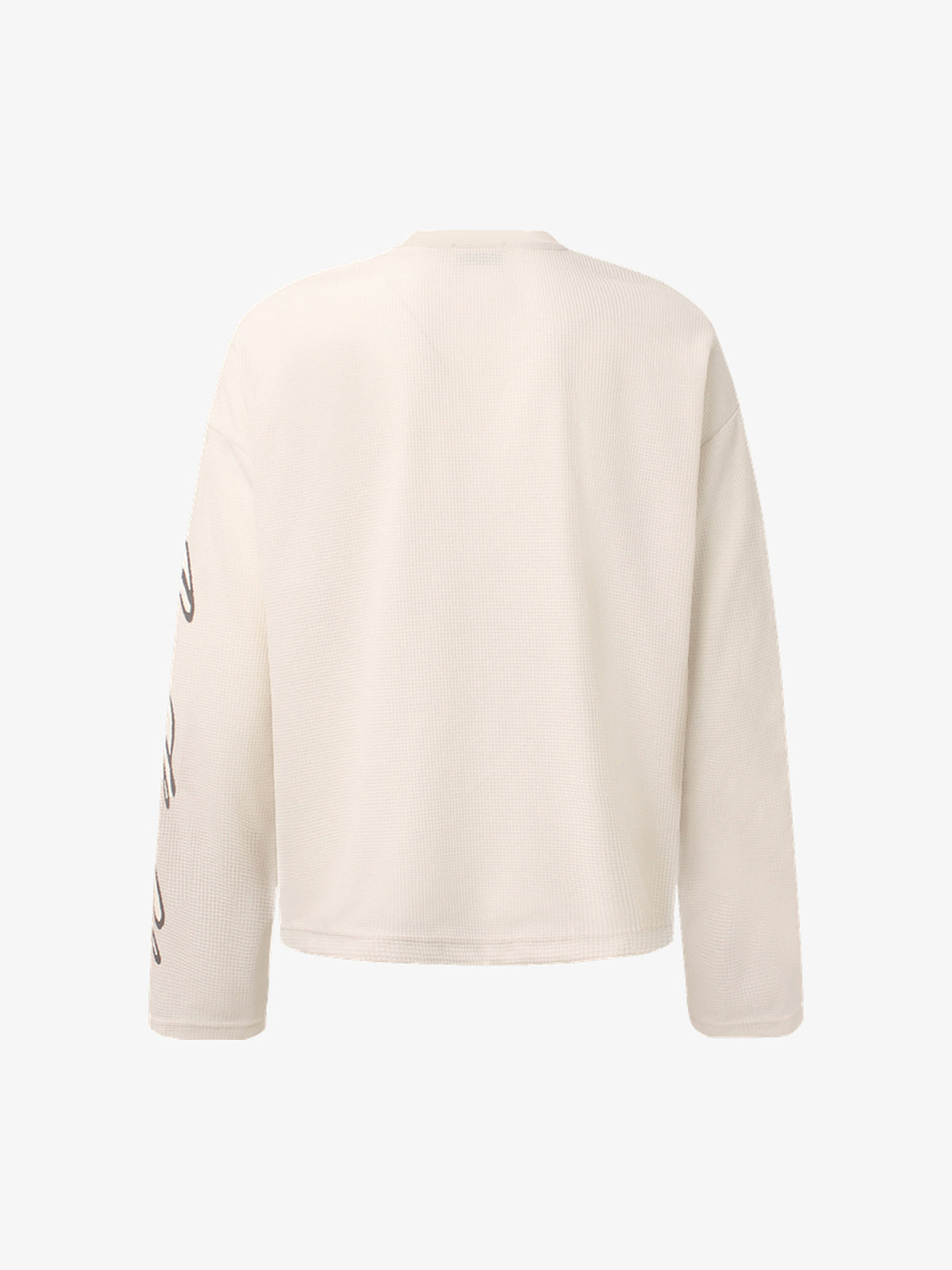GLFS | Stamp Collage Waffle Sweatshirt in Cream - back view