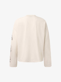 GLFS | Stamp Collage Waffle Sweatshirt in Cream - back view