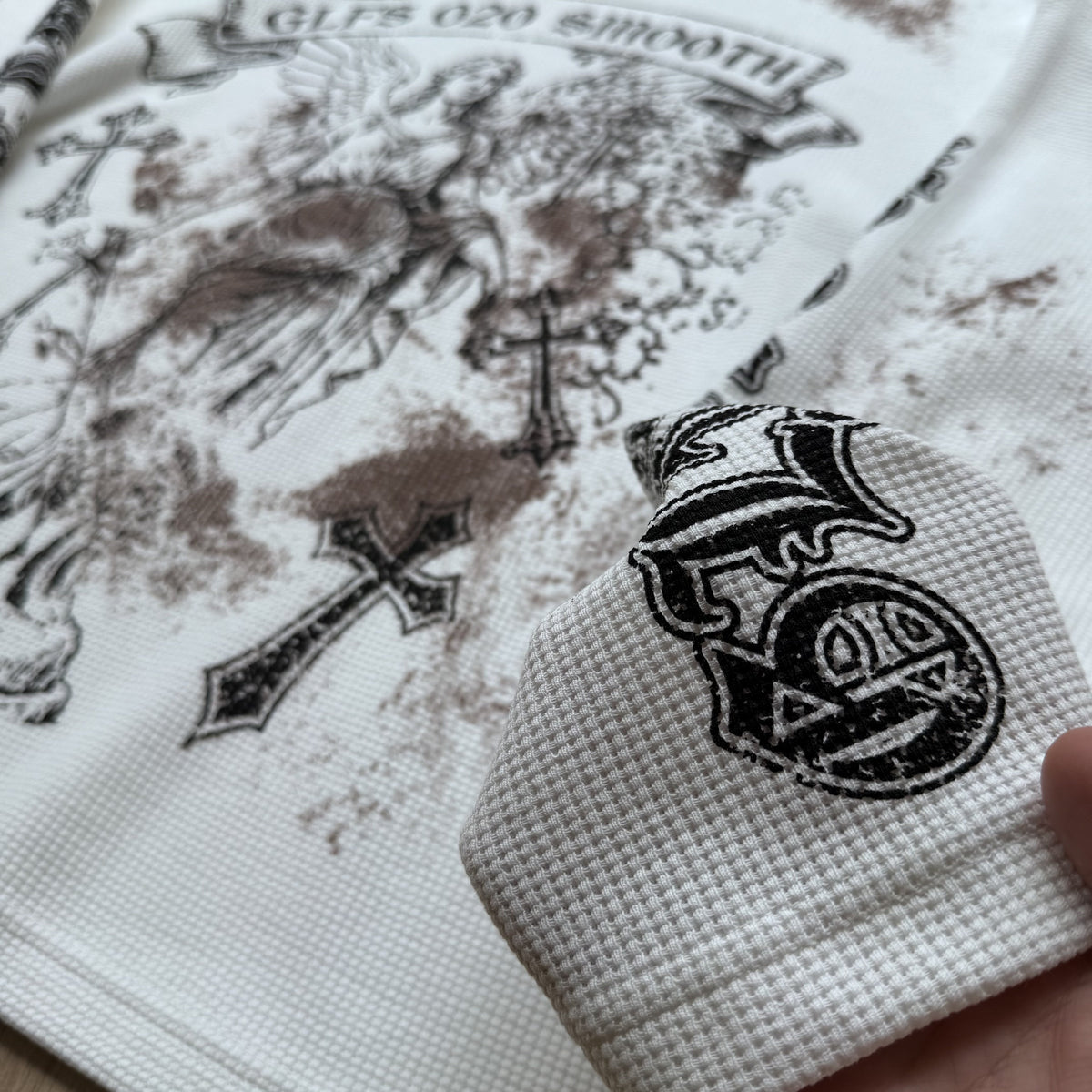 GLFS | Gothic Figure Cross Print Sweatshirt - product detail