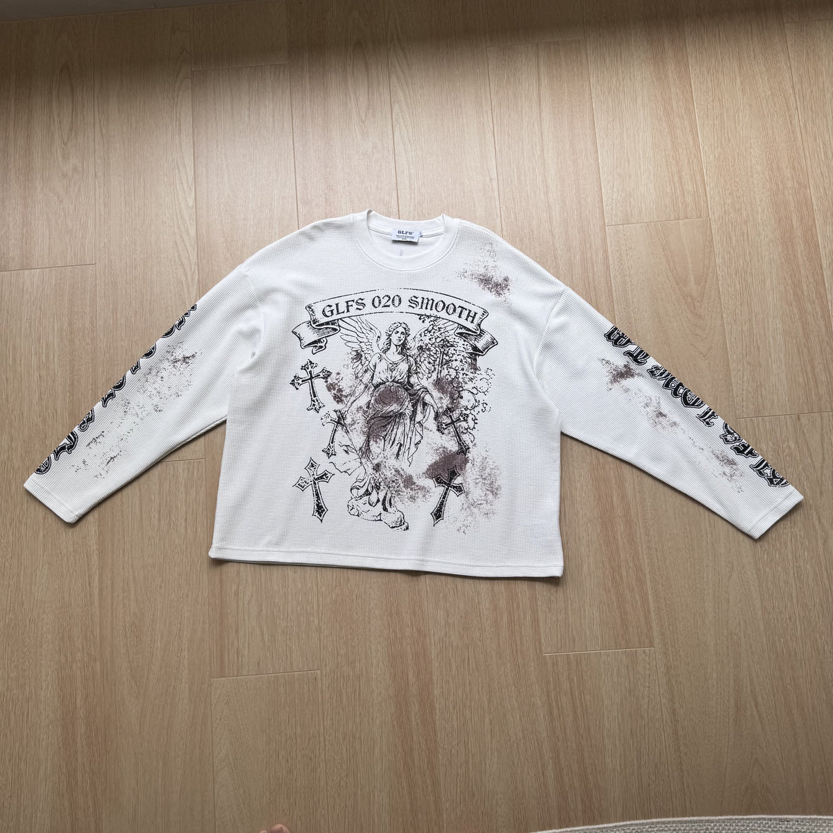 GLFS | Gothic Figure Cross Print Sweatshirt - product detail