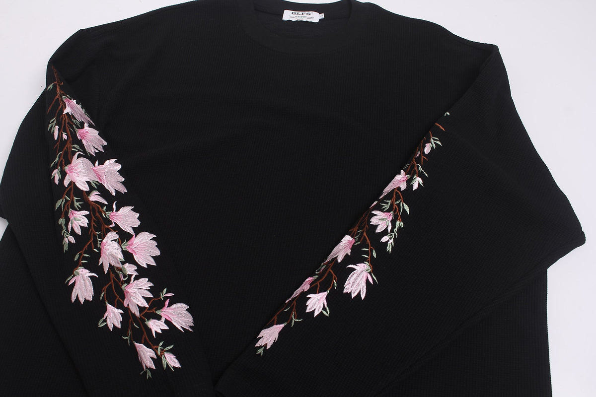 GLFS | Floral Embroidered Sleeve Sweatshirt - product detail