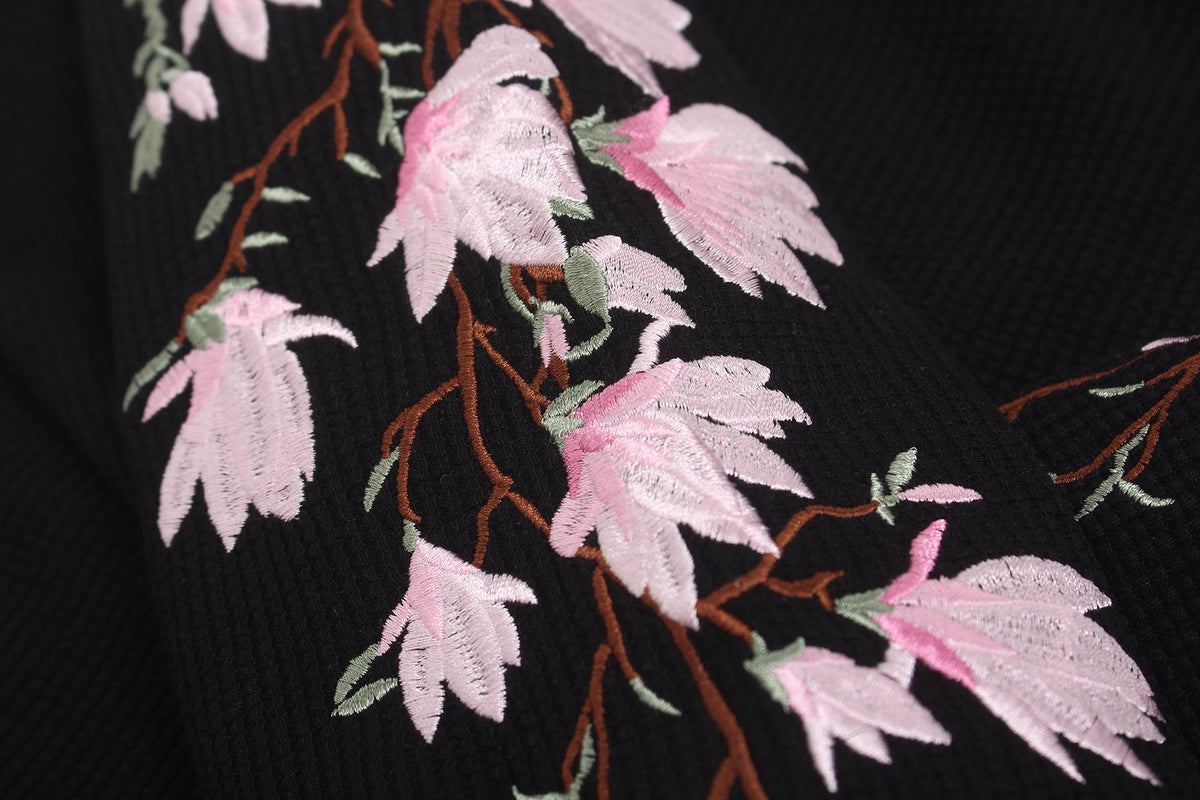 GLFS | Floral Embroidered Sleeve Sweatshirt - product detail