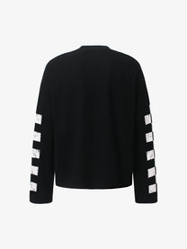 GLFS | Motorcycle 123 Color Block Sweatshirt in Cream-Black - back view