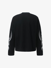 GLFS | Number 891 Color Block Sweatshirt in Cream - back view