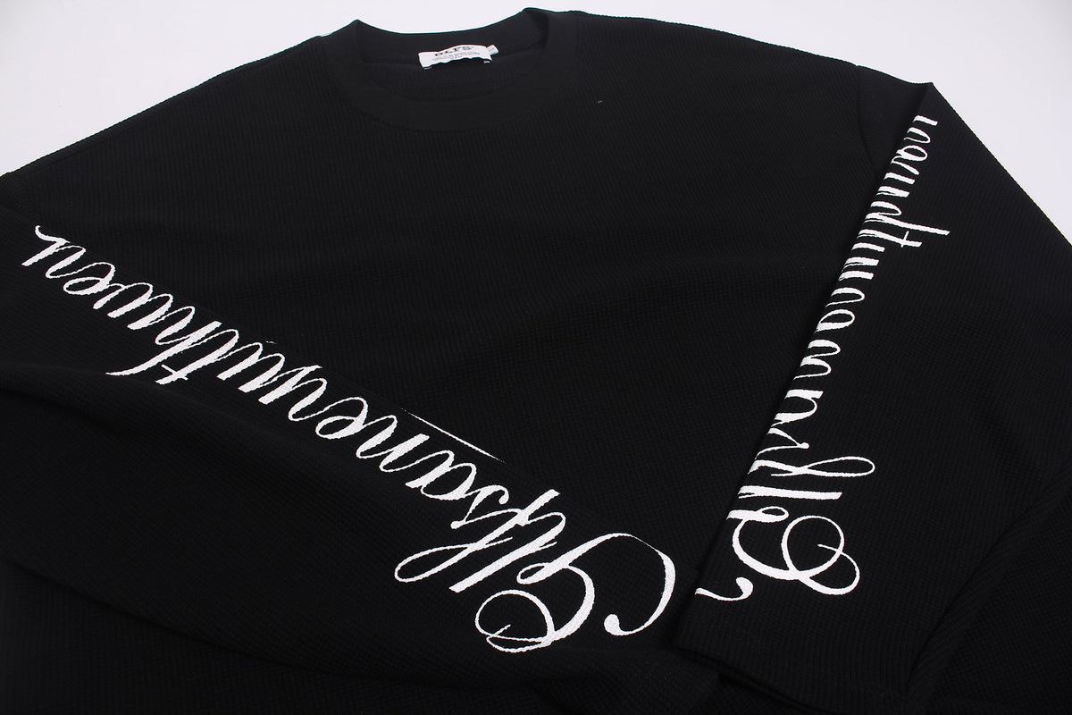 GLFS | Leopard Print Script Sleeve Sweatshirt - product detail