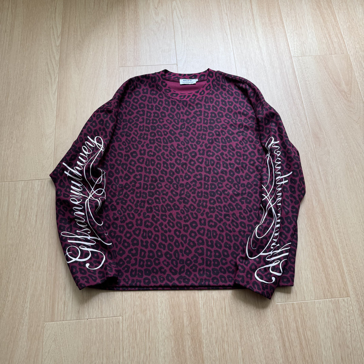 GLFS | Leopard Print Script Sleeve Sweatshirt - product detail