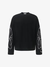 GLFS | Leopard Print Script Sleeve Sweatshirt