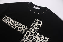 GLFS | Studded Leopard Cross Sweatshirt - product detail