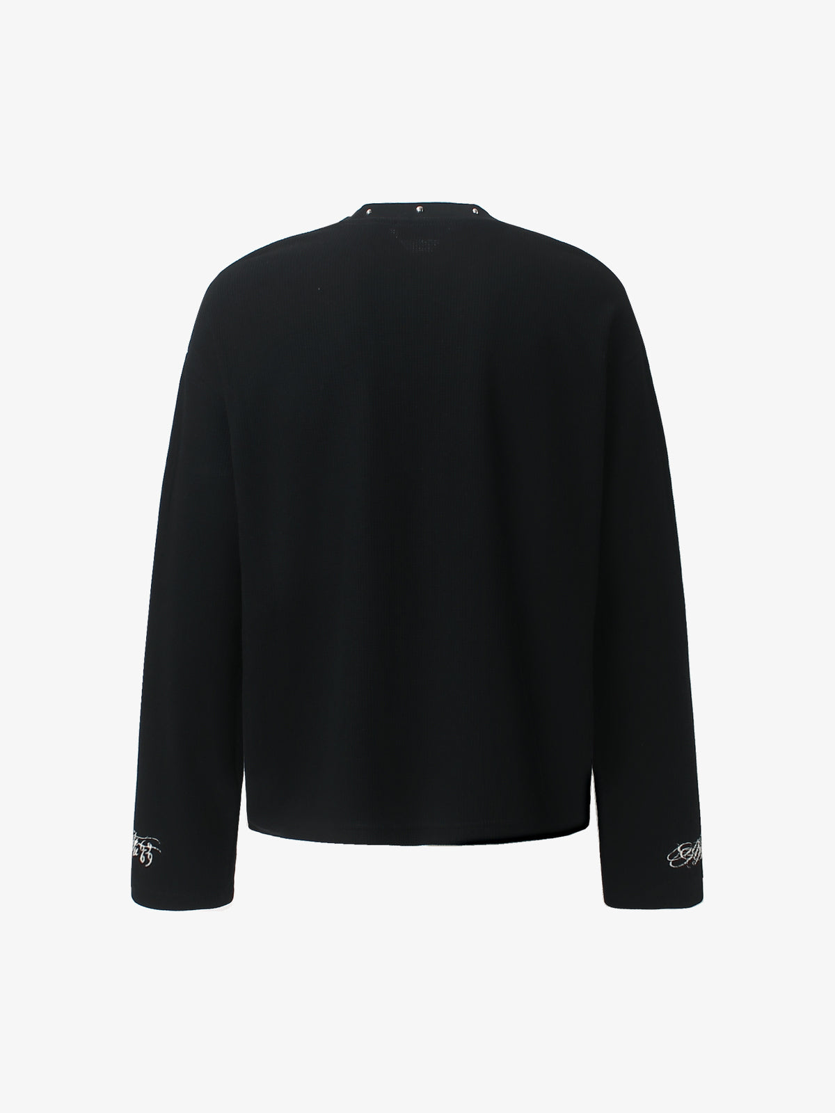 GLFS | Studded Leopard Cross Sweatshirt in Black - back view