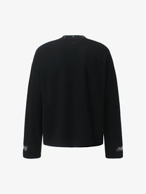 GLFS | Studded Leopard Cross Sweatshirt in Black - back view