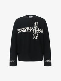 GLFS | Studded Leopard Cross Sweatshirt