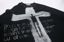 GLFS | Studded Distressed Cross Sweatshirt - product detail