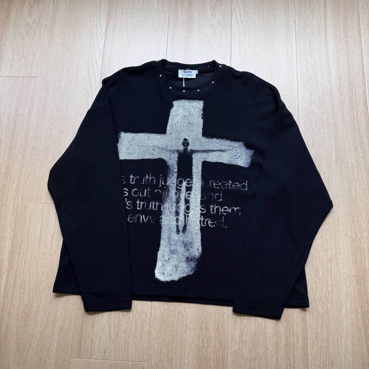 GLFS | Studded Distressed Cross Sweatshirt - product detail