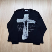 GLFS | Studded Distressed Cross Sweatshirt - product detail