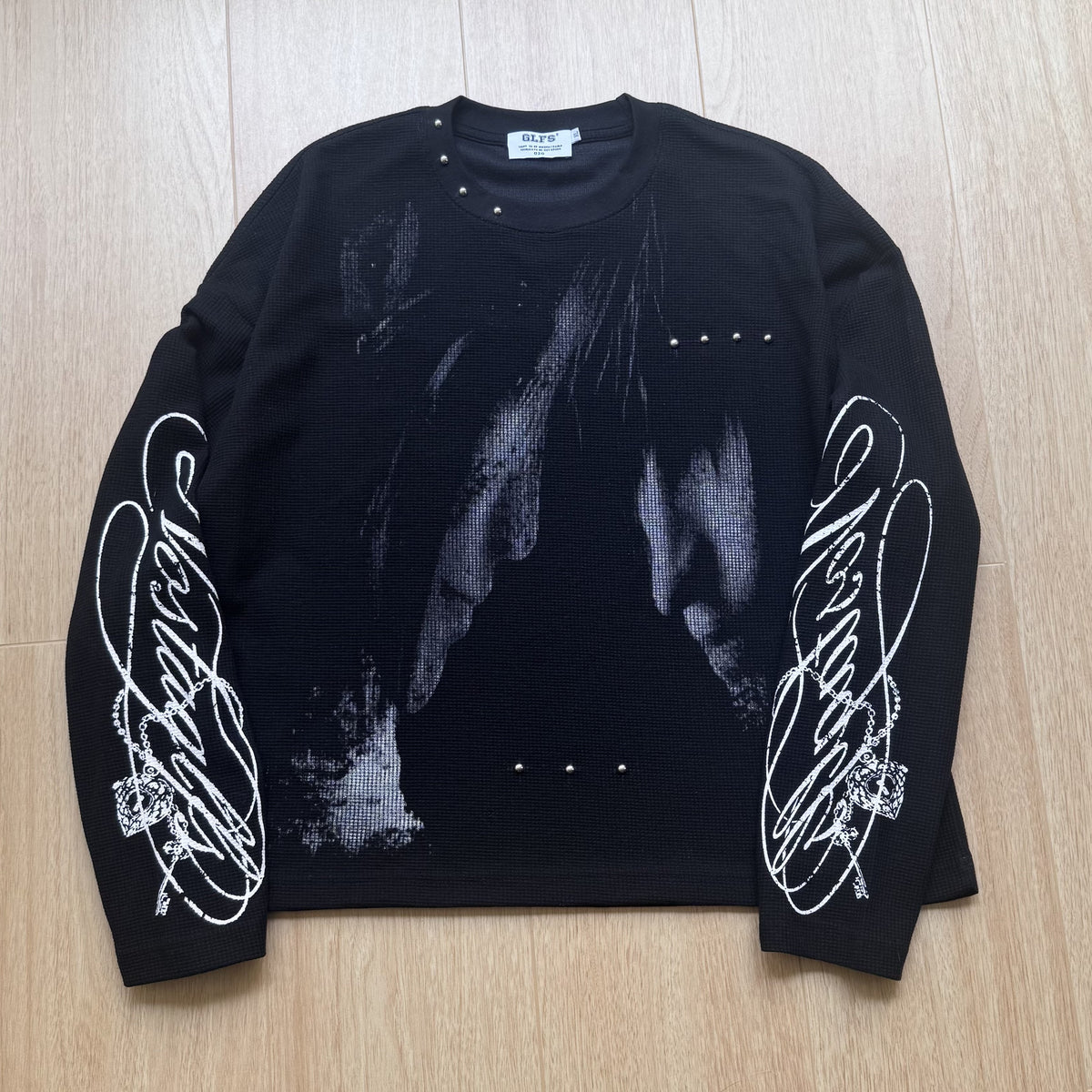 GLFS | Studded Shadow Figure Waffle Sweatshirt - product detail