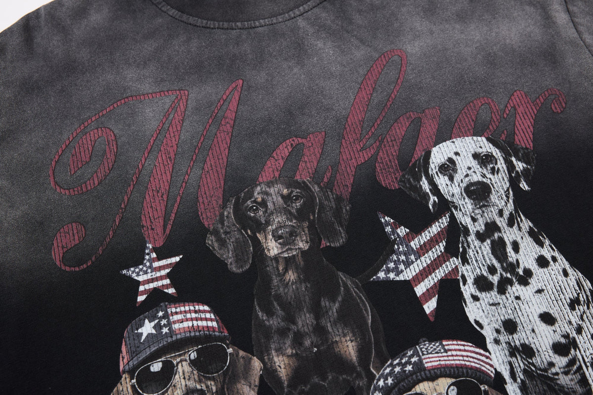 INSERROR MAFA | Distressed Dog Collage Sweatshirt - product detail