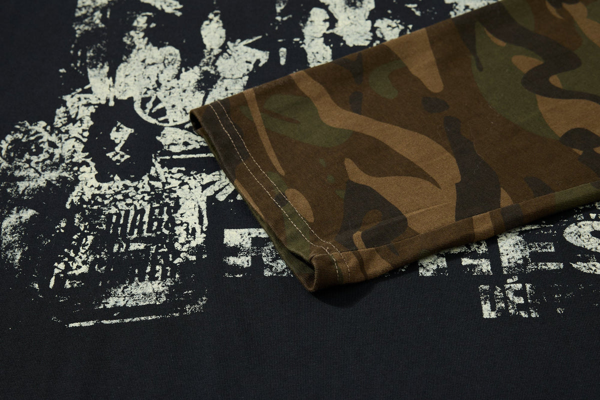 INSERROR MAFA | Distressed Figure Layered Sleeve Sweatshirt - product detail