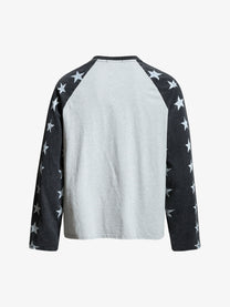 INSERROR MAFA | Cityscape Star Raglan Sweatshirt in Gray - back view