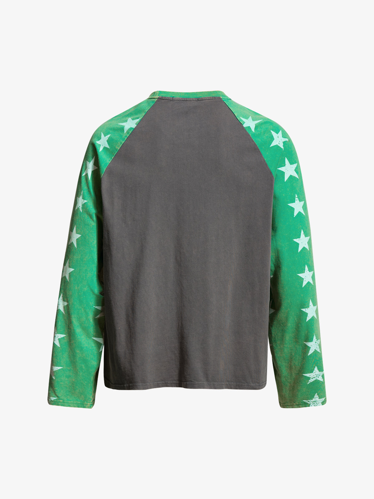 INSERROR MAFA | Cityscape Star Raglan Sweatshirt in Green - back view
