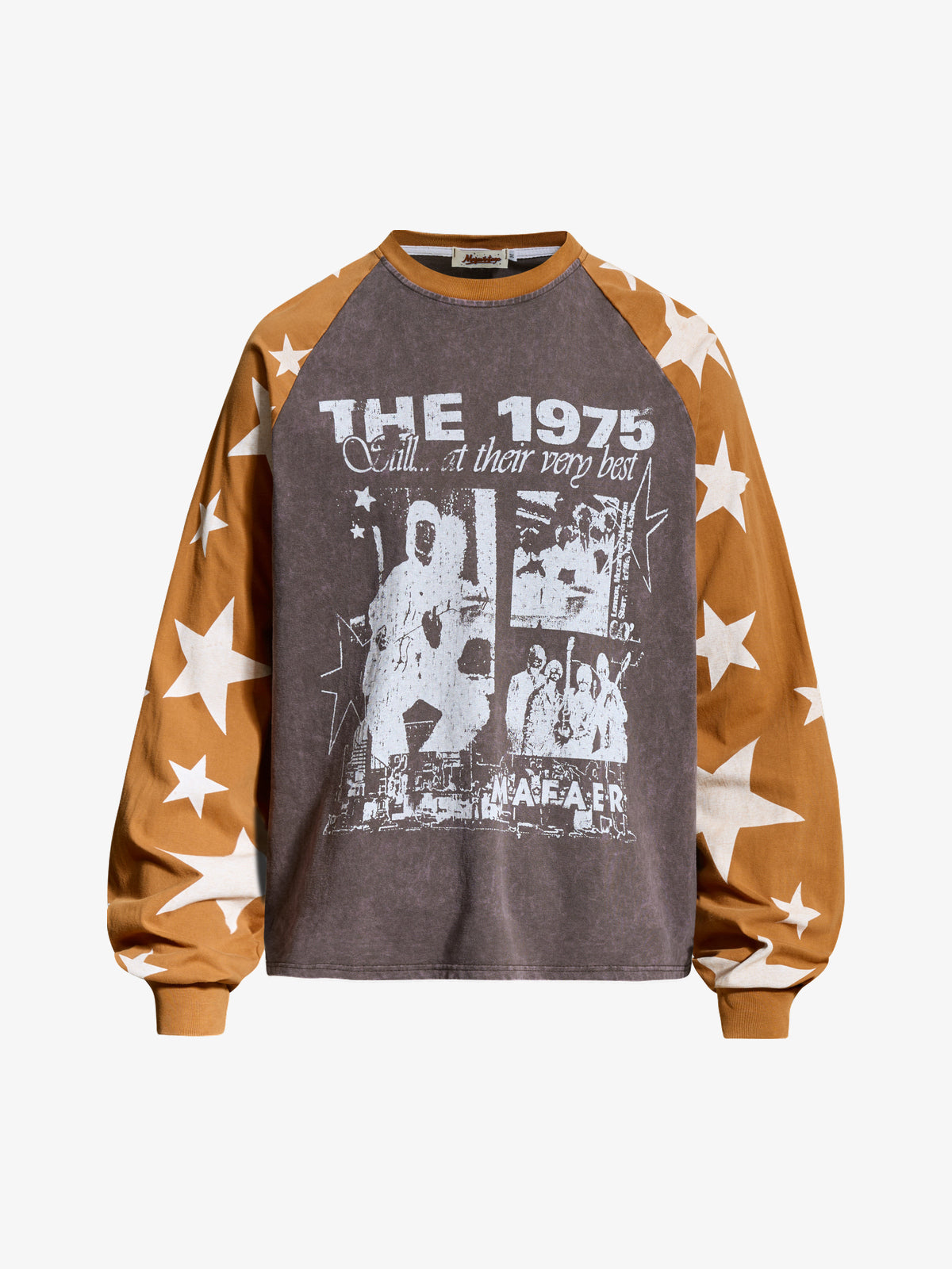 INSERROR MAFA | 1975 Star Raglan Sweatshirt in Brown - front view