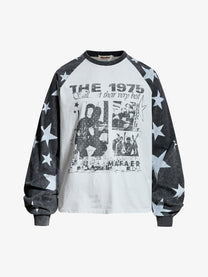 INSERROR MAFA | 1975 Star Raglan Sweatshirt in White - front view