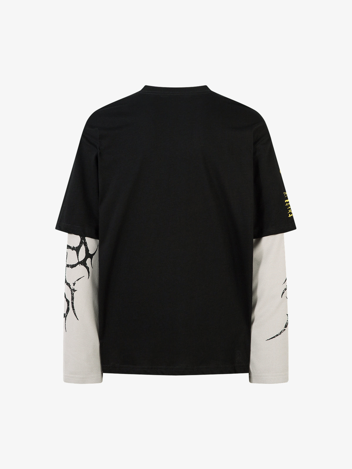 MCCNN | Poster Collage Layered Sleeve Sweatshirt in Black - back view
