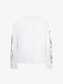 MCCNN | Gothic Eagle Frame Sweatshirt in White - back view