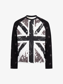 MCCNN | Union Jack Raglan Sweatshirt in White - front view