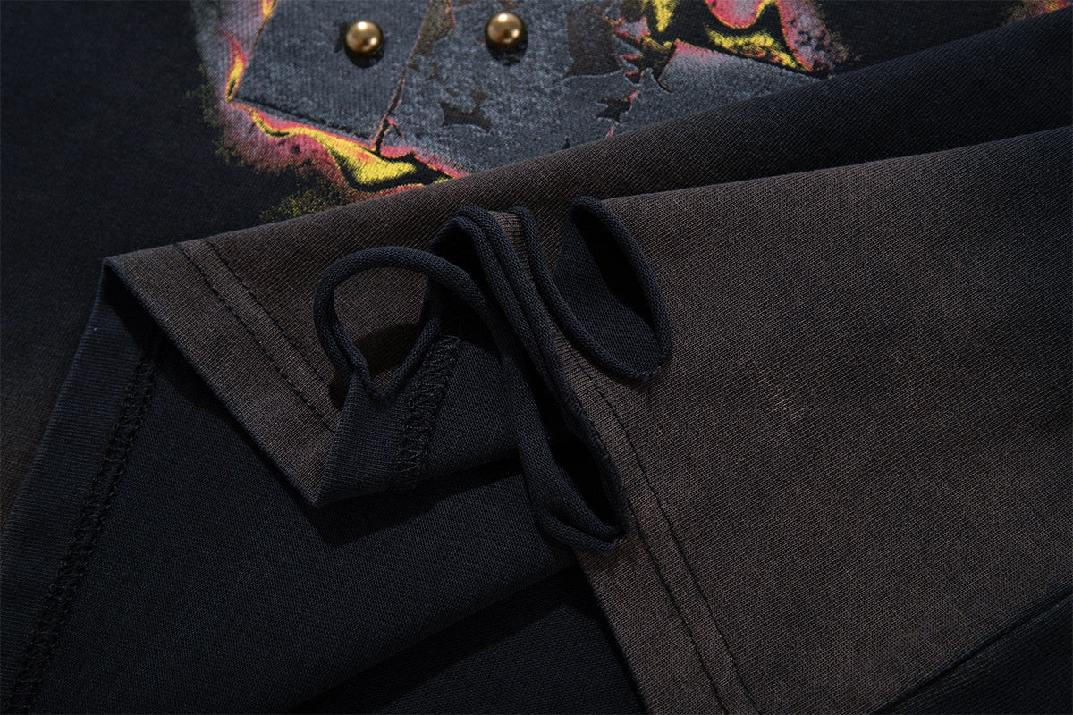 MFOUR | Studded Number 17 Layered Sweatshirt - product detail