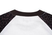 MT99 | Leopard Raglan Letter Sweatshirt - product detail