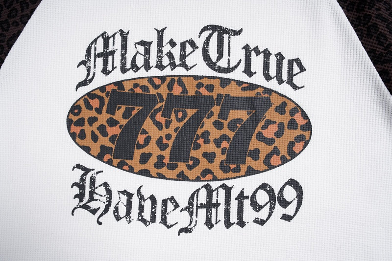 MT99 | Leopard Raglan Letter Sweatshirt - product detail