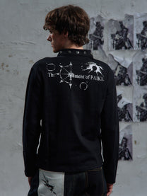 PAIKI | Studded Figure Stand Collar Sweatshirt - product detail